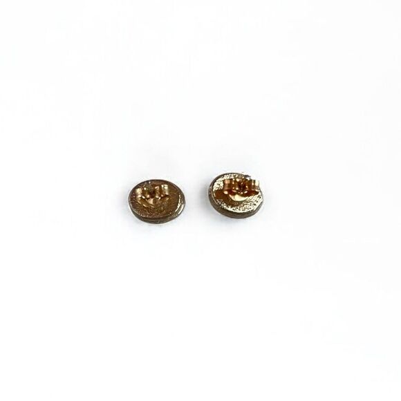 Vintage Black Scarab Gold Post Stud Earrings - Picture 4 of 5